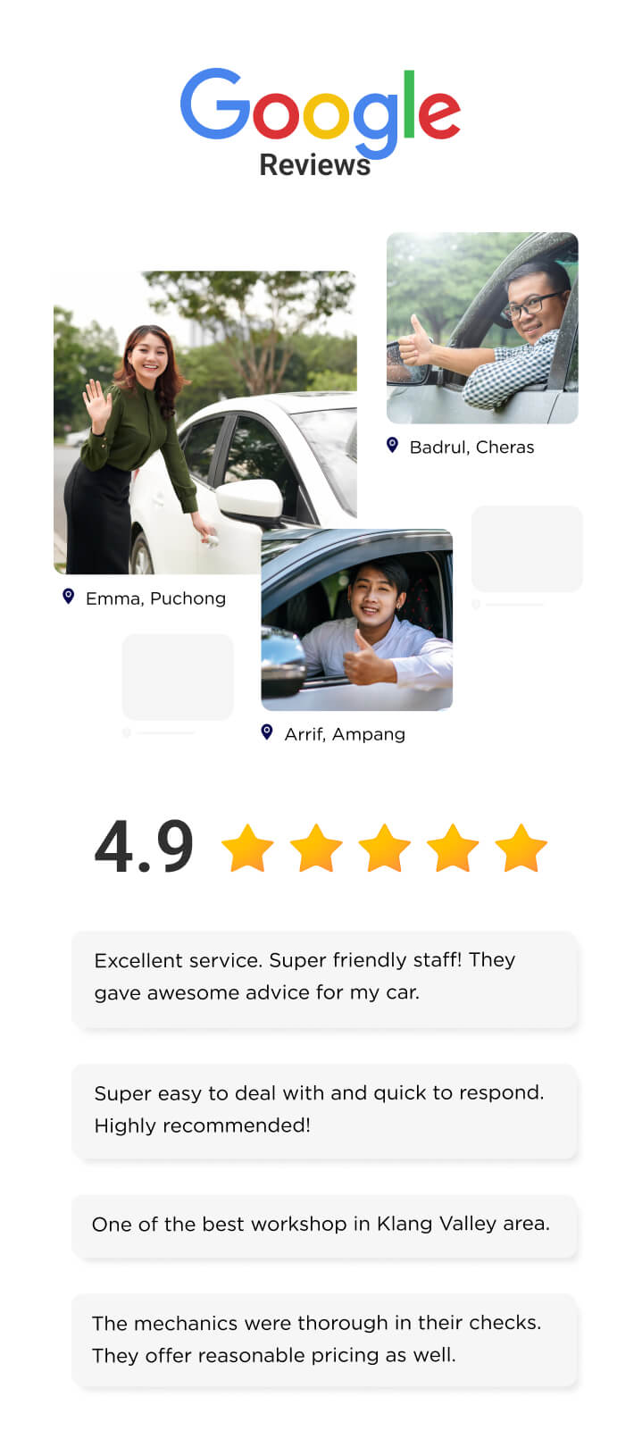 Google Reviews for Tyrelogy Express Service proving that the customers are satisfied with the quick service